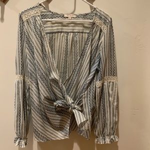 Wrap-around peasant top